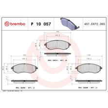 Brembo | Bremsbelagsatz, Scheibenbremse | P 10 057