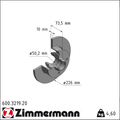 Zimmermann | Bremsscheibe | 600.3219.20