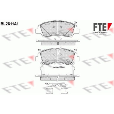 FTE | Bremsbelagsatz, Scheibenbremse | 9011001