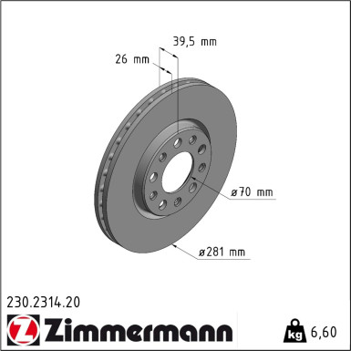 Zimmermann | Bremsscheibe | 230.2314.20