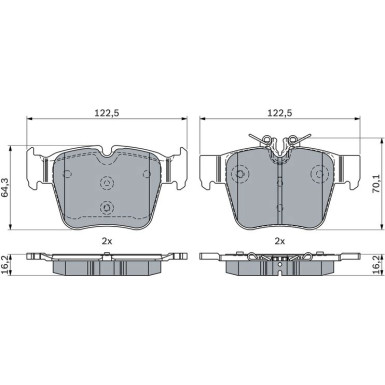 BOSCH | Bremsbelagsatz, Scheibenbremse | 0 986 424 334