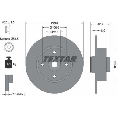 Textar | Bremsscheibe | 92154403