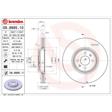 Brembo | Bremsscheibe | 09.9895.11