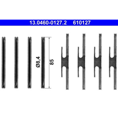 ATE | Zubehörsatz, Scheibenbremsbelag | 13.0460-0127.2