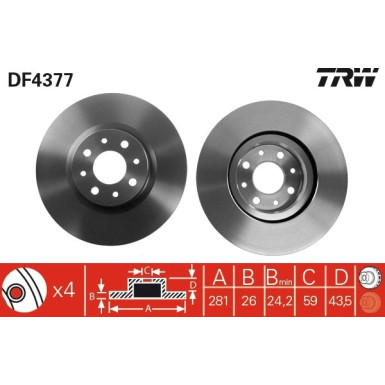 TRW | Bremsscheibe | DF4377