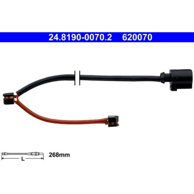 ATE | Warnkontakt, Bremsbelagverschleiß | 24.8190-0070.2