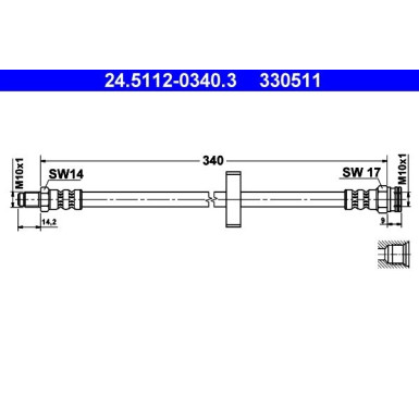 ATE | Bremsschlauch | 24.5112-0340.3