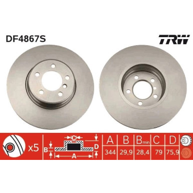 TRW | Bremsscheibe | DF4867S