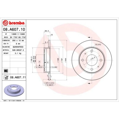 Brembo | Bremsscheibe | 08.A607.11