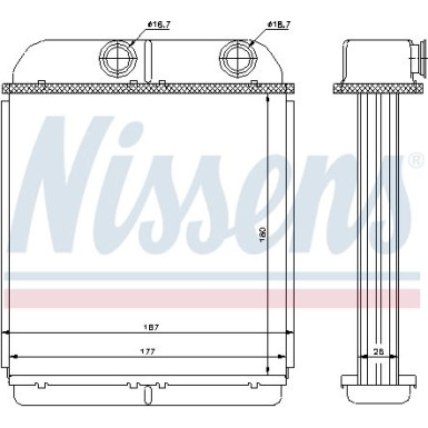 Nissens | Wärmetauscher, Innenraumheizung | 73644