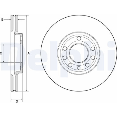 Delphi | Bremsscheibe | BG3713C