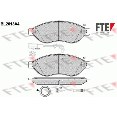 FTE | Bremsbelagsatz, Scheibenbremse | 9010604