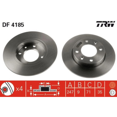 TRW | Bremsscheibe | DF4185