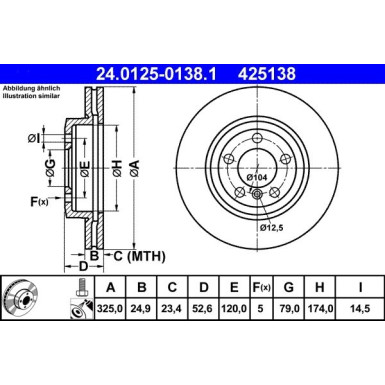 ATE | Bremsscheibe | 24.0125-0138.1