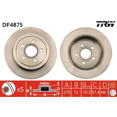 TRW | Bremsscheibe | DF4875