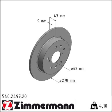 Zimmermann | Bremsscheibe | 540.2497.20