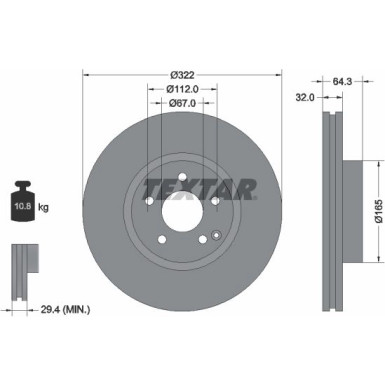 Textar | Bremsscheibe | 92163503