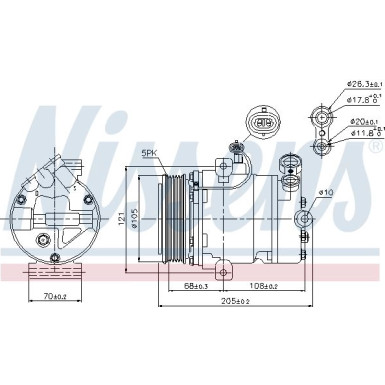 Nissens | Kompressor, Klimaanlage | 89024