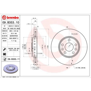 Brembo | Bremsscheibe | 09.B353.11