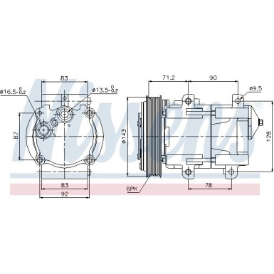 Nissens | Kompressor, Klimaanlage | 89059