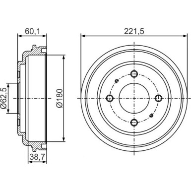 BOSCH | Bremstrommel | 0 986 477 284