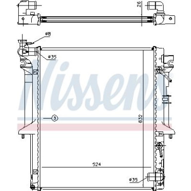 Nissens | Kühler, Motorkühlung | 62896