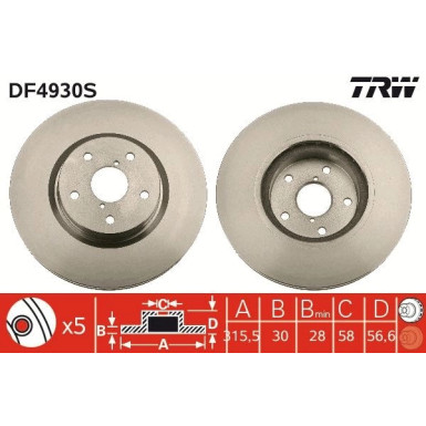 TRW | Bremsscheibe | DF4930S