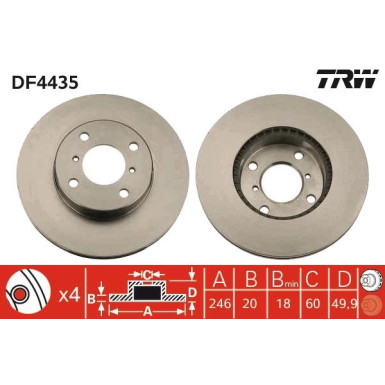 TRW | Bremsscheibe | DF4435