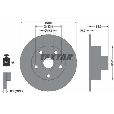 Textar | Bremsscheibe | 92072103