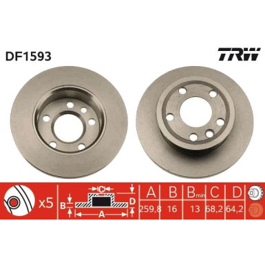 TRW | Bremsscheibe | DF1593