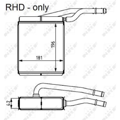 NRF | Wärmetauscher, Innenraumheizung | 54226