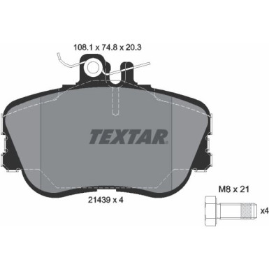 Textar | Bremsbelagsatz, Scheibenbremse | 2143905