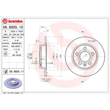 Brembo | Bremsscheibe | 08.6935.11