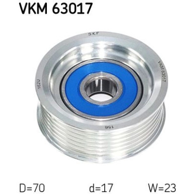 SKF | Umlenk-/Führungsrolle, Keilrippenriemen | VKM 63017