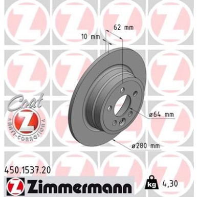 Zimmermann | Bremsscheibe | 450.1537.20