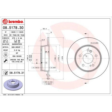 Brembo | Bremsscheibe | 08.5178.31