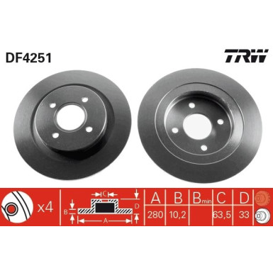 TRW | Bremsscheibe | DF4251