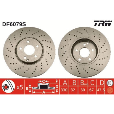 TRW | Bremsscheibe | DF6079S