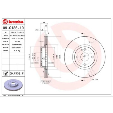 Brembo | Bremsscheibe | 09.C136.11