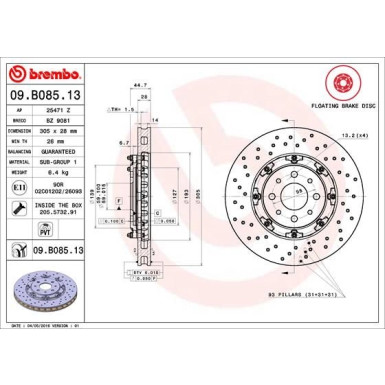 Brembo | Bremsscheibe | 09.B085.13