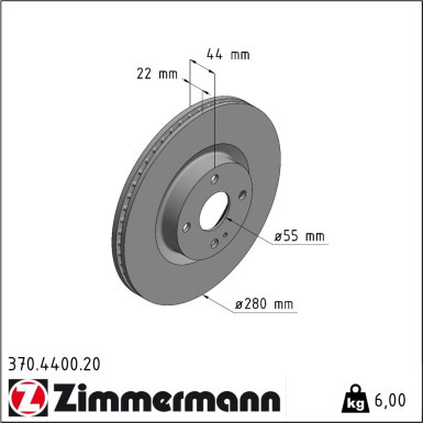 Zimmermann | Bremsscheibe | 370.4400.20