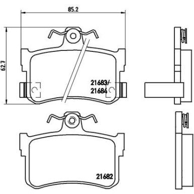 Brembo | Bremsbelagsatz, Scheibenbremse | P 28 027