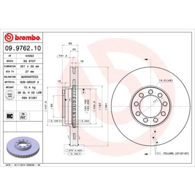 Brembo | Bremsscheibe | 09.9762.10