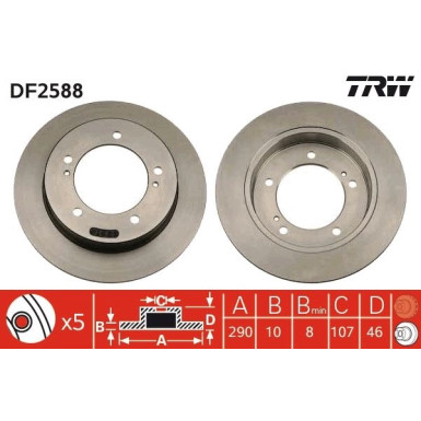 TRW | Bremsscheibe | DF2588