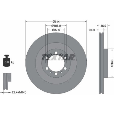 Textar | Bremsscheibe | 92144803