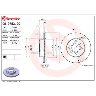 Brembo | Bremsscheibe | 09.9753.21