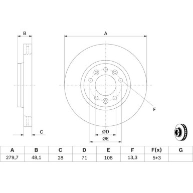 BOSCH | Bremsscheibe | 0 986 479 266