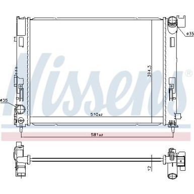 Nissens | Kühler, Motorkühlung | 606726
