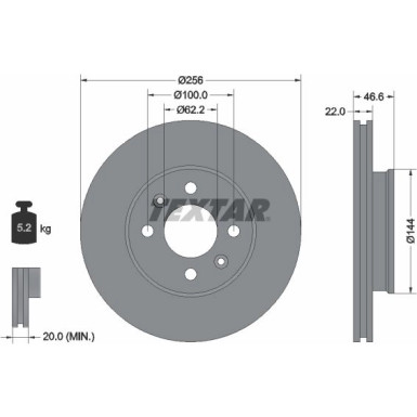 Textar | Bremsscheibe | 92164703