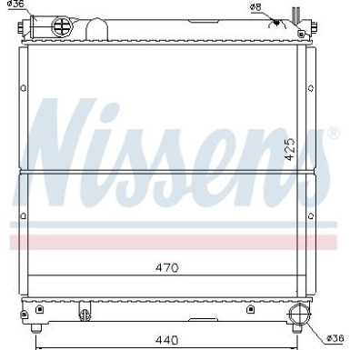 Nissens | Kühler, Motorkühlung | 64163